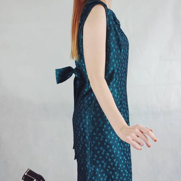 Vintage 1960s backless taffeta cocktail mini dress - Picture 3 of 3